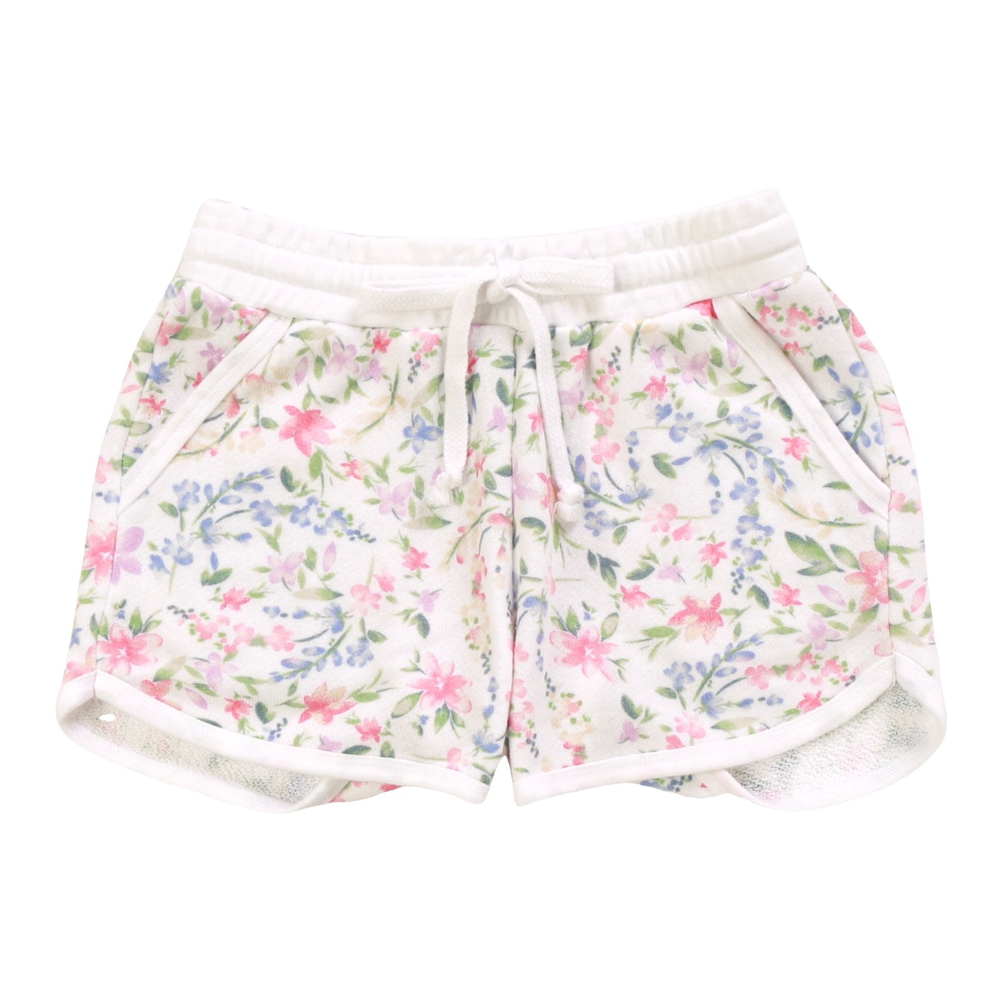 Heather Athletic Bias Pocket Shorts (Floral Pattern)