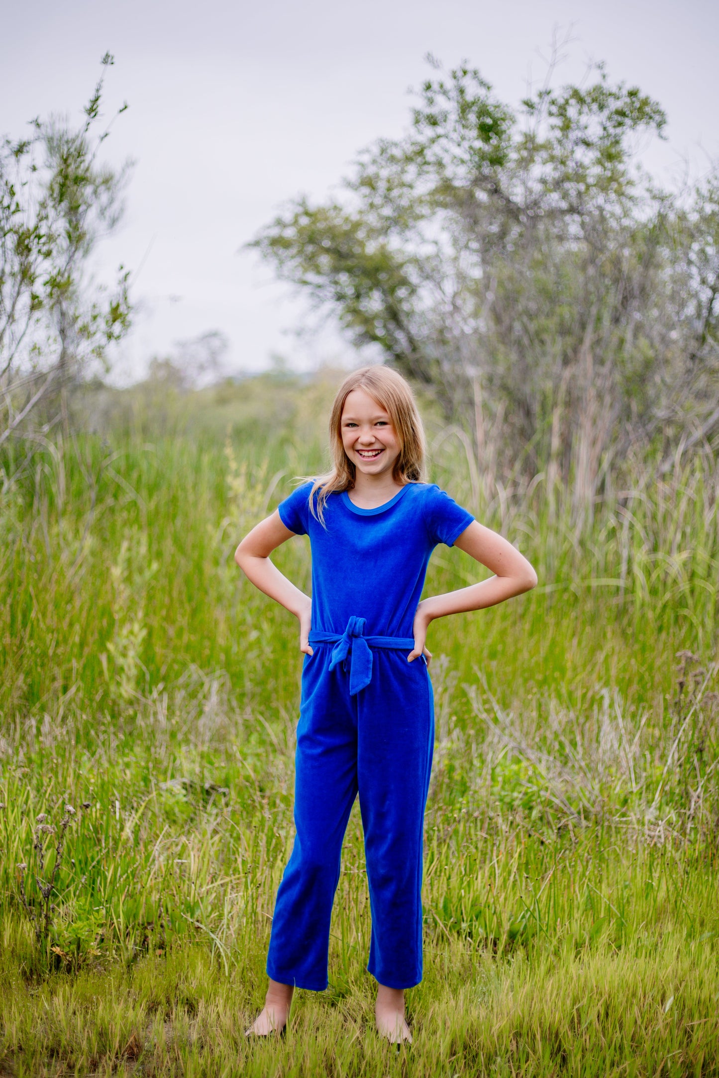 Tied-Belt Jumpsuit (Velour)