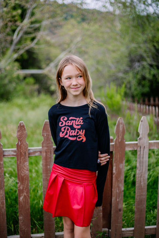 Layered-Waist Skirt (Pleather)