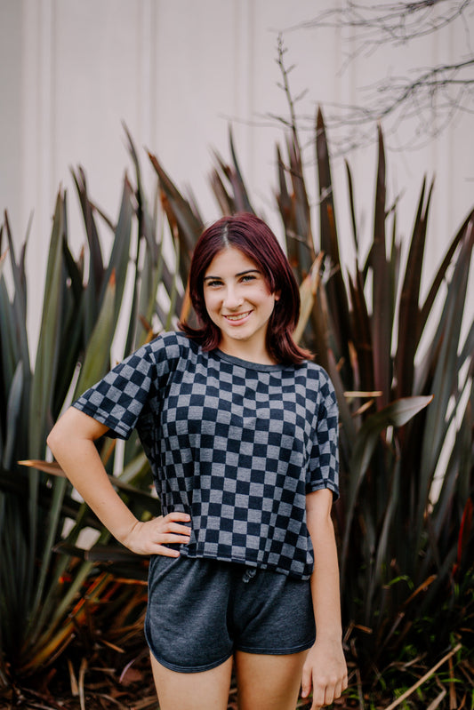 Boxy Tee (Checker Pattern)