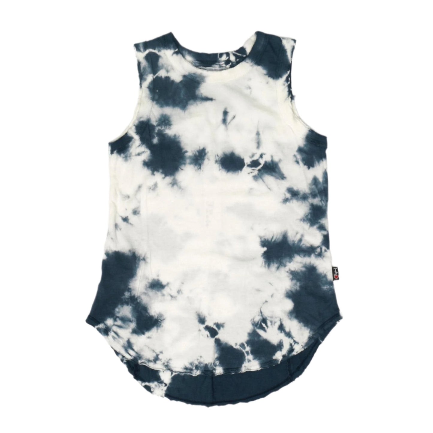 Round-Bottom Tank (Navy Splotches Tie-Dye)