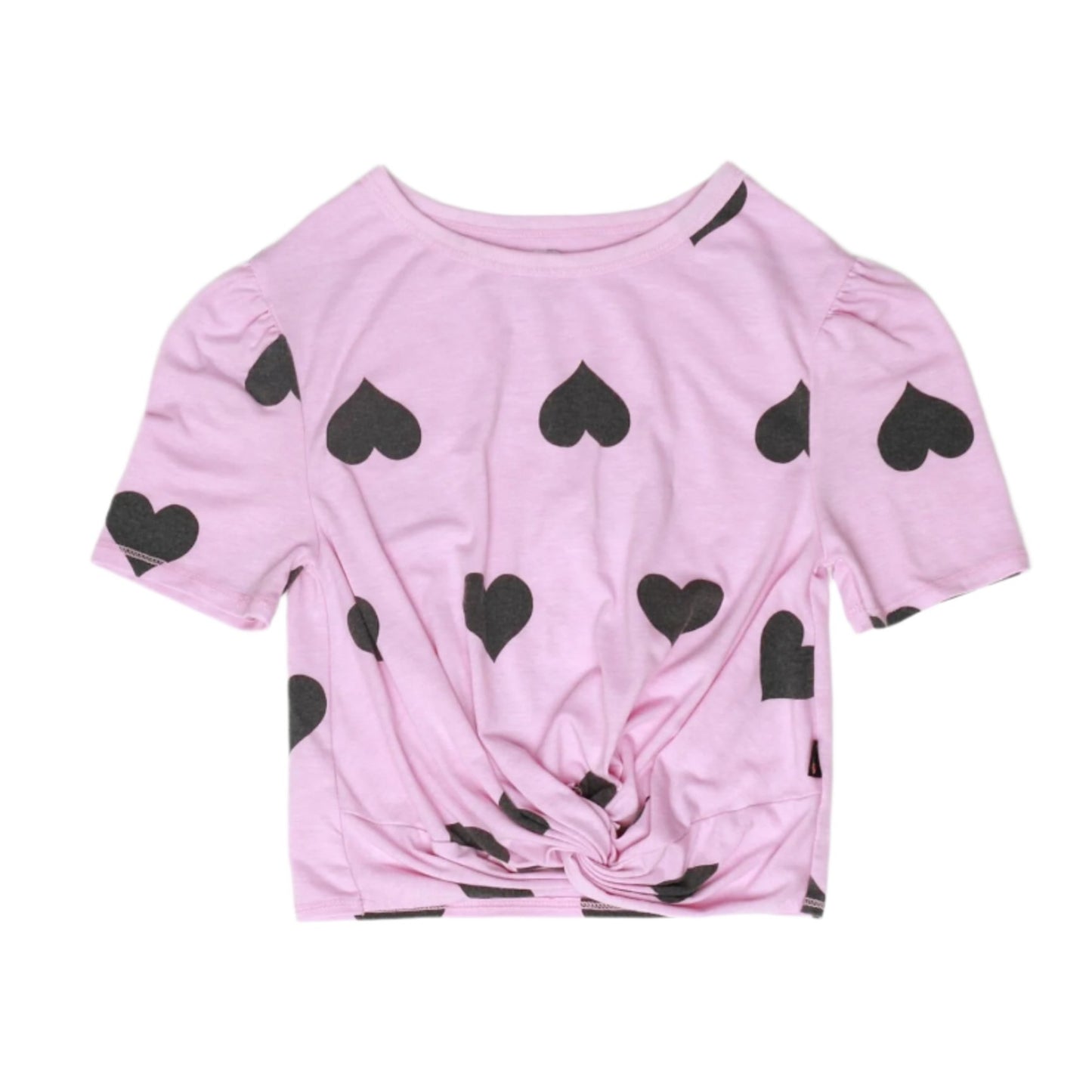 Knotted Tee (Heart-Print Pattern)