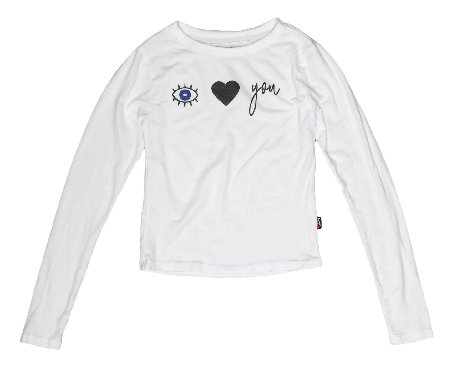 Cropped Long-Sleeved Shirt (Eye-Heart-You Print)