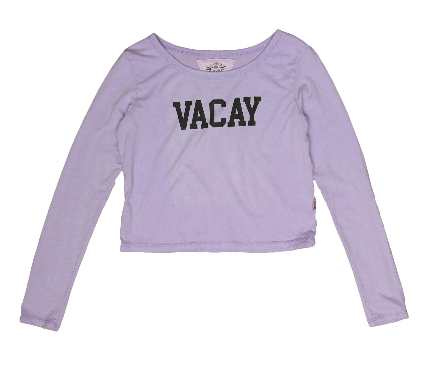 Cropped Long-Sleeved Shirt ("VACAY")