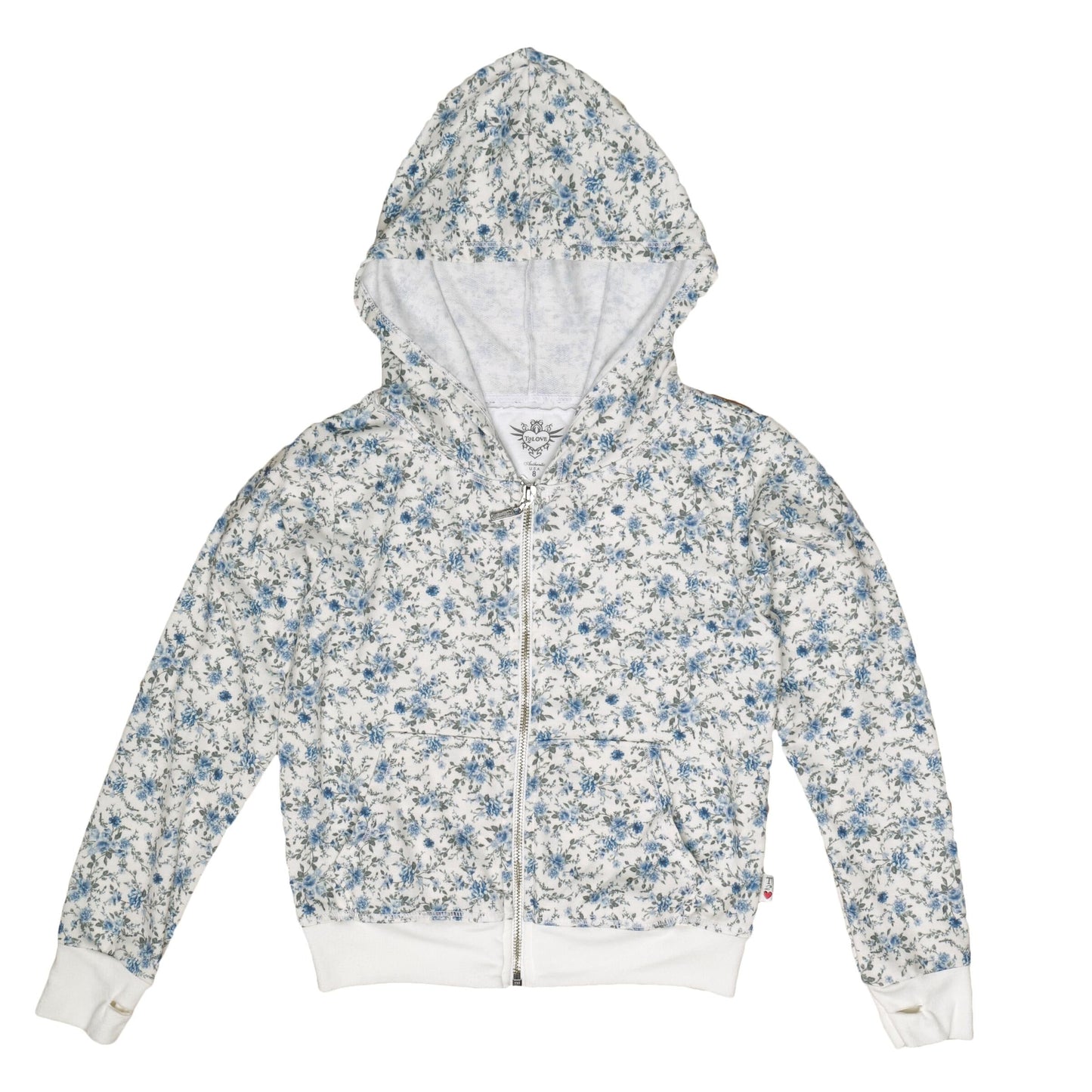 Hooded Jacket with Thumbholes (Ditzy Florals Pattern)