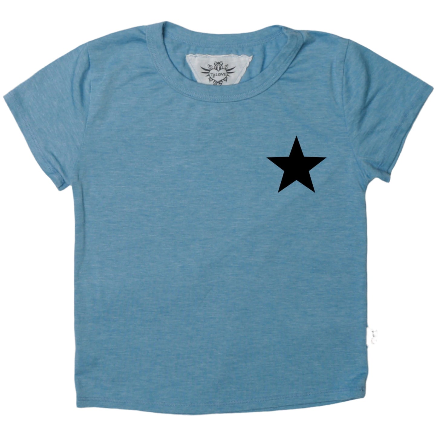 Signature Cap Sleeve Tee (Mini Black Star Print)