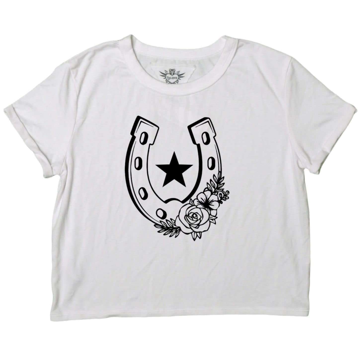 Heather Boxy Top (Horseshoe Print)