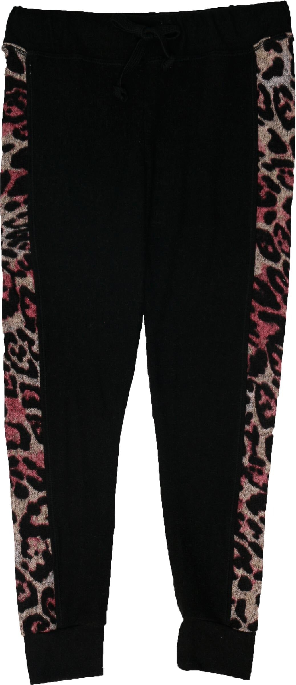 Panel-Legged Jogger Pants (Leopard Print)