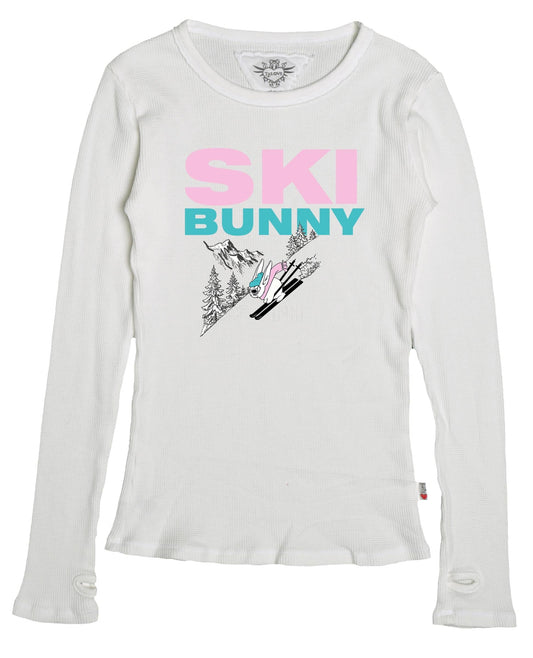 "SKI BUNNY" Classic Long-Sleeved Thermal Shirt with Thumbholes