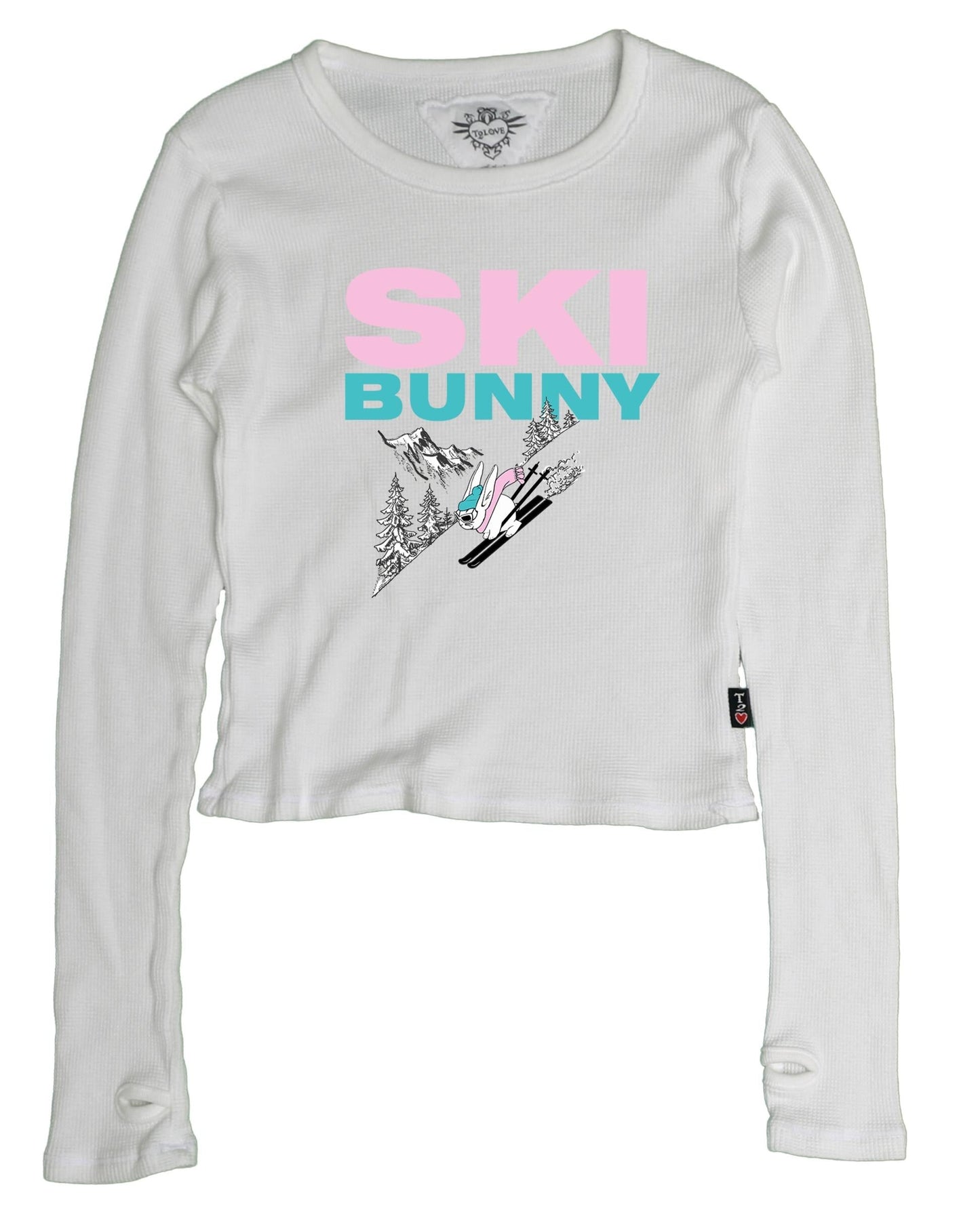 Signature Long-Sleeved Thermal Shirt with Thumbholes ("SKI BUNNY")
