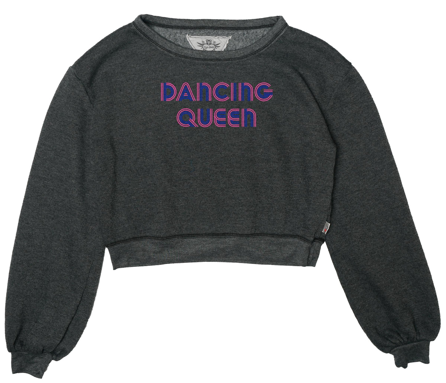 Puffed Long-Sleeved Crew Top ("DANCING QUEEN")