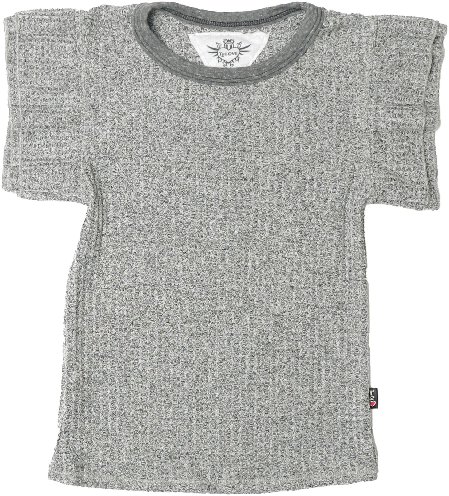 Double Ruffle-Sleeve Tee (Grey Thermal)