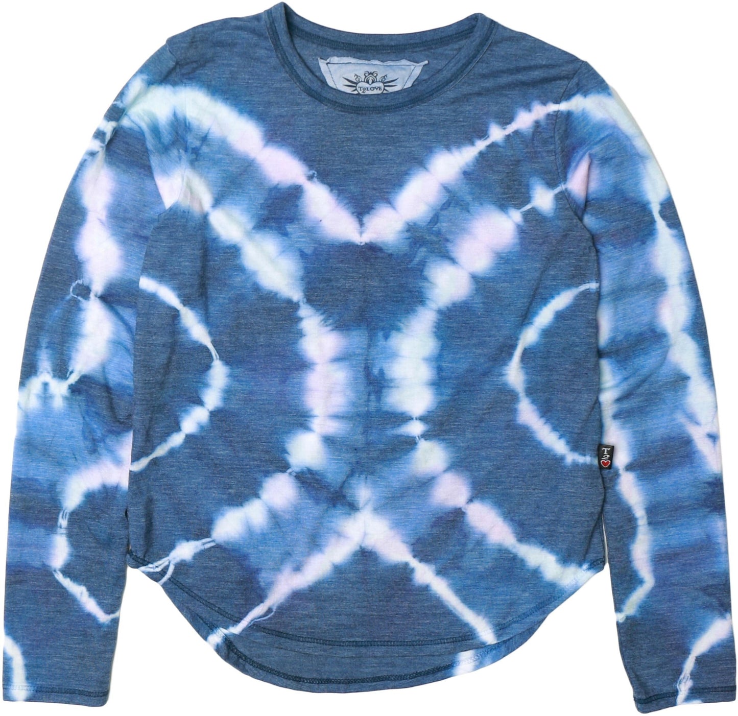 Round-Bottom Long-Sleeved Shirt (Ripples Tie-Dye)