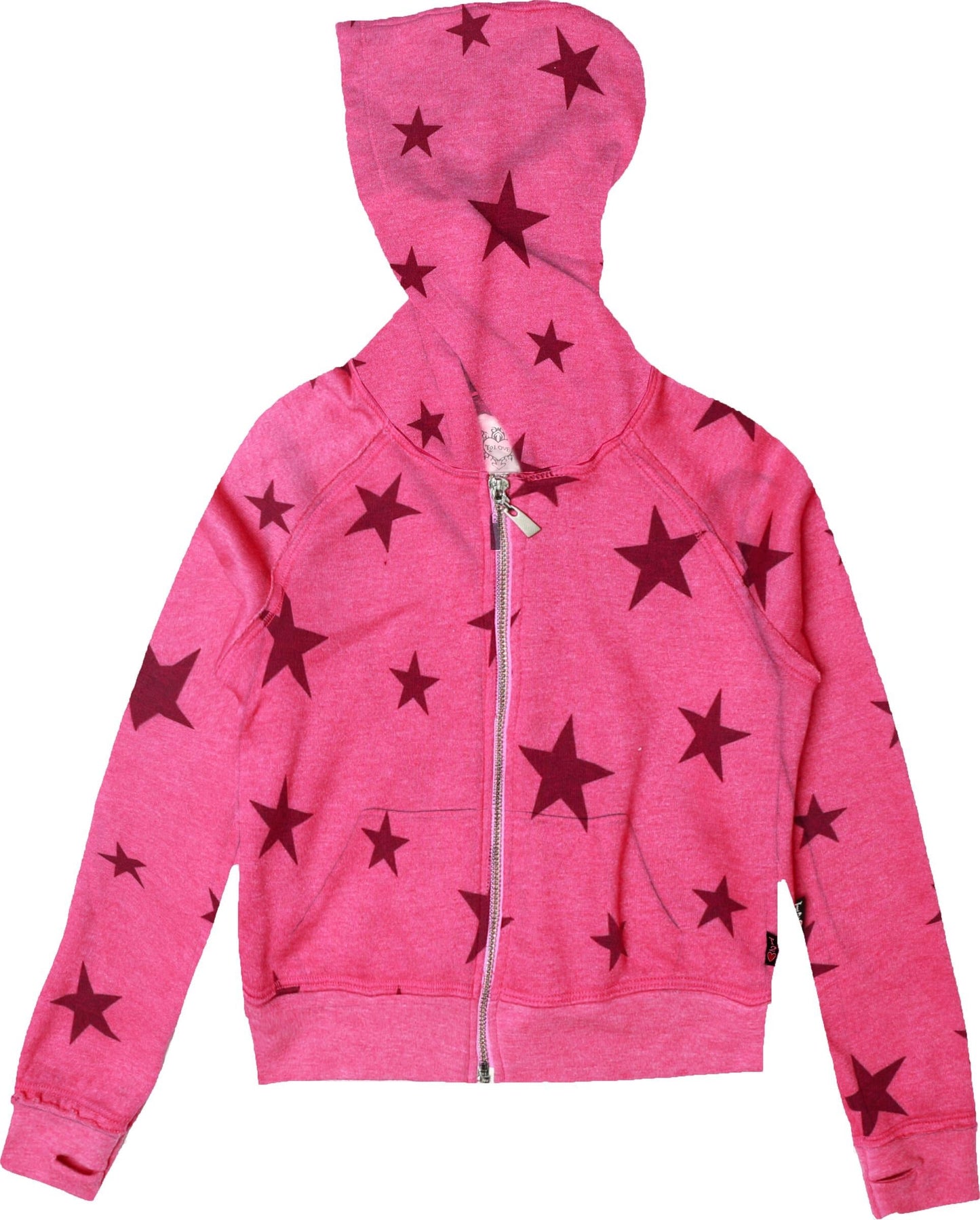 Raw-Edged Hooded Jacket (Charcoal Stars Pattern)