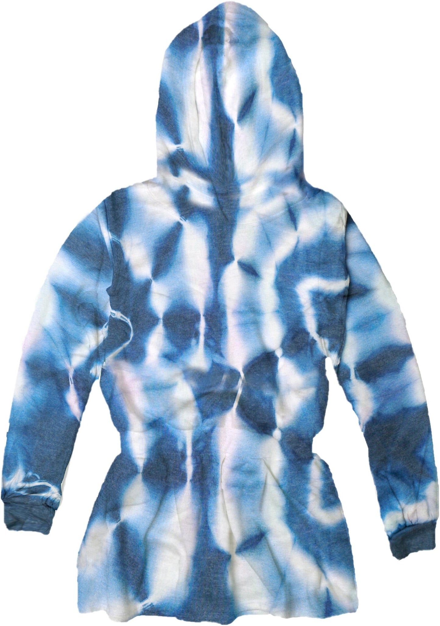 Hooded Long-Sleeved Dress (Ripples Tie-Dye)