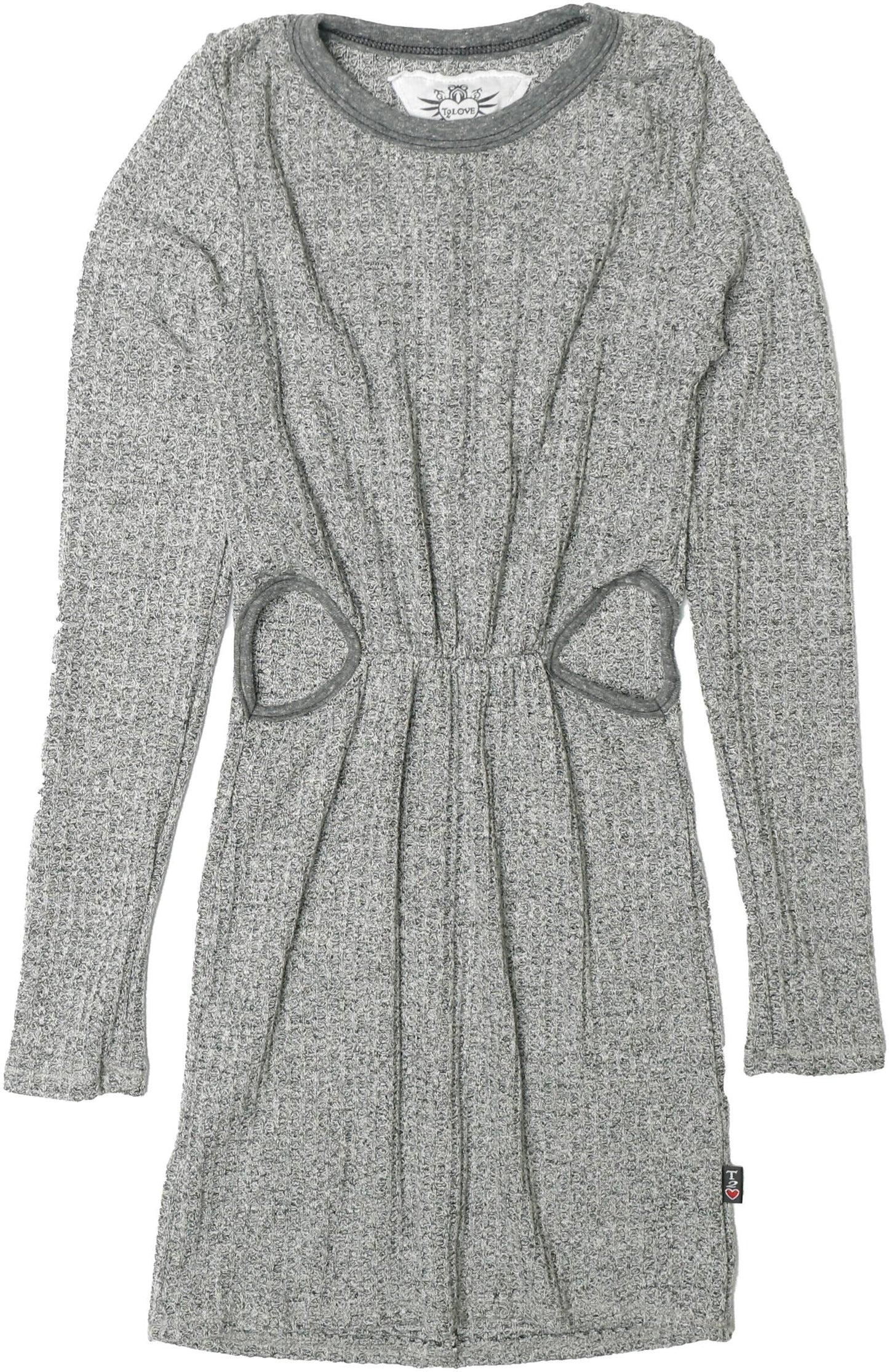 Open-Sided Long-Sleeved Dress (Grey Thermal)