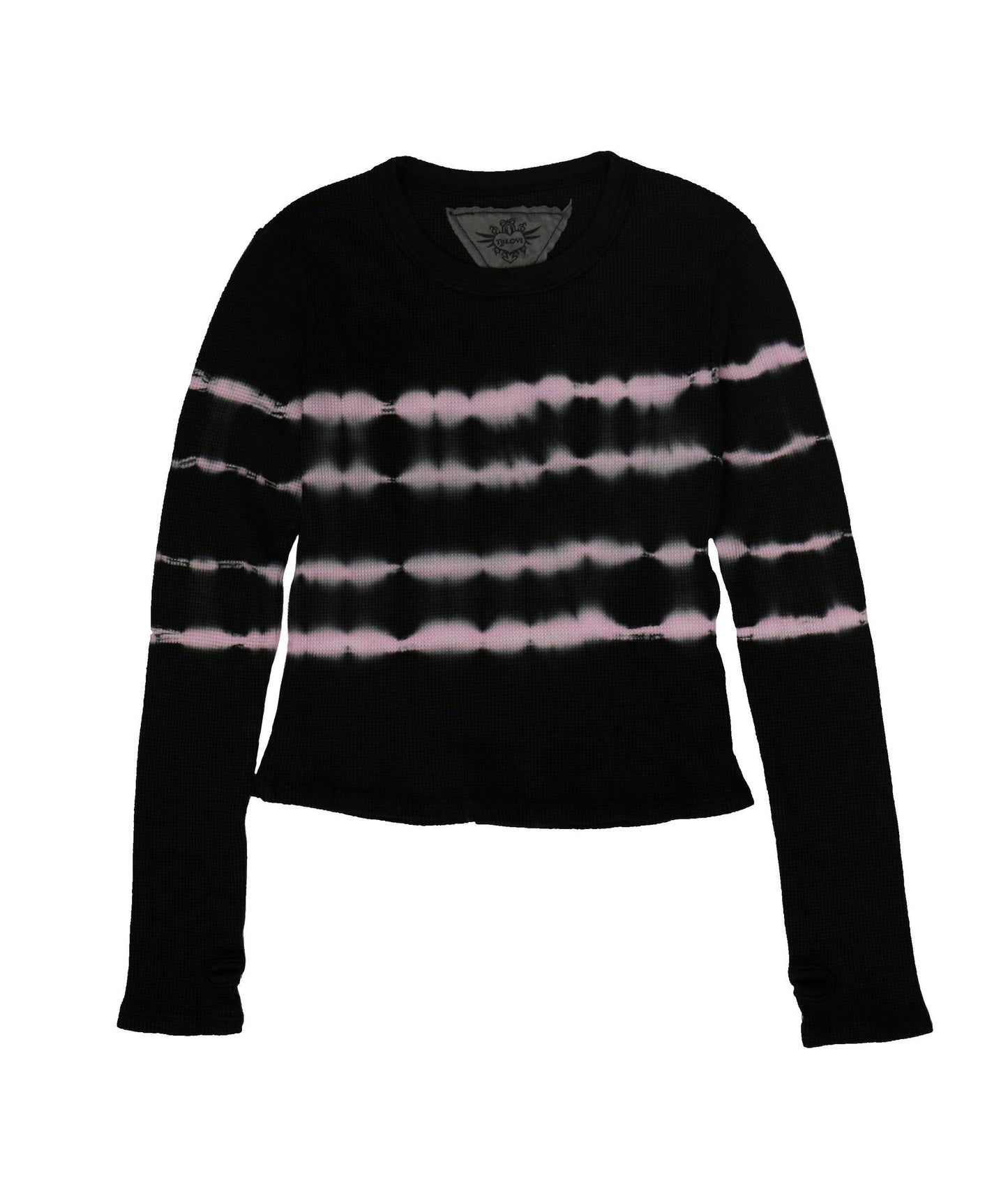 Signature Long-Sleeved Thermal Shirt with Thumbholes (Stripes Tie-Dye)