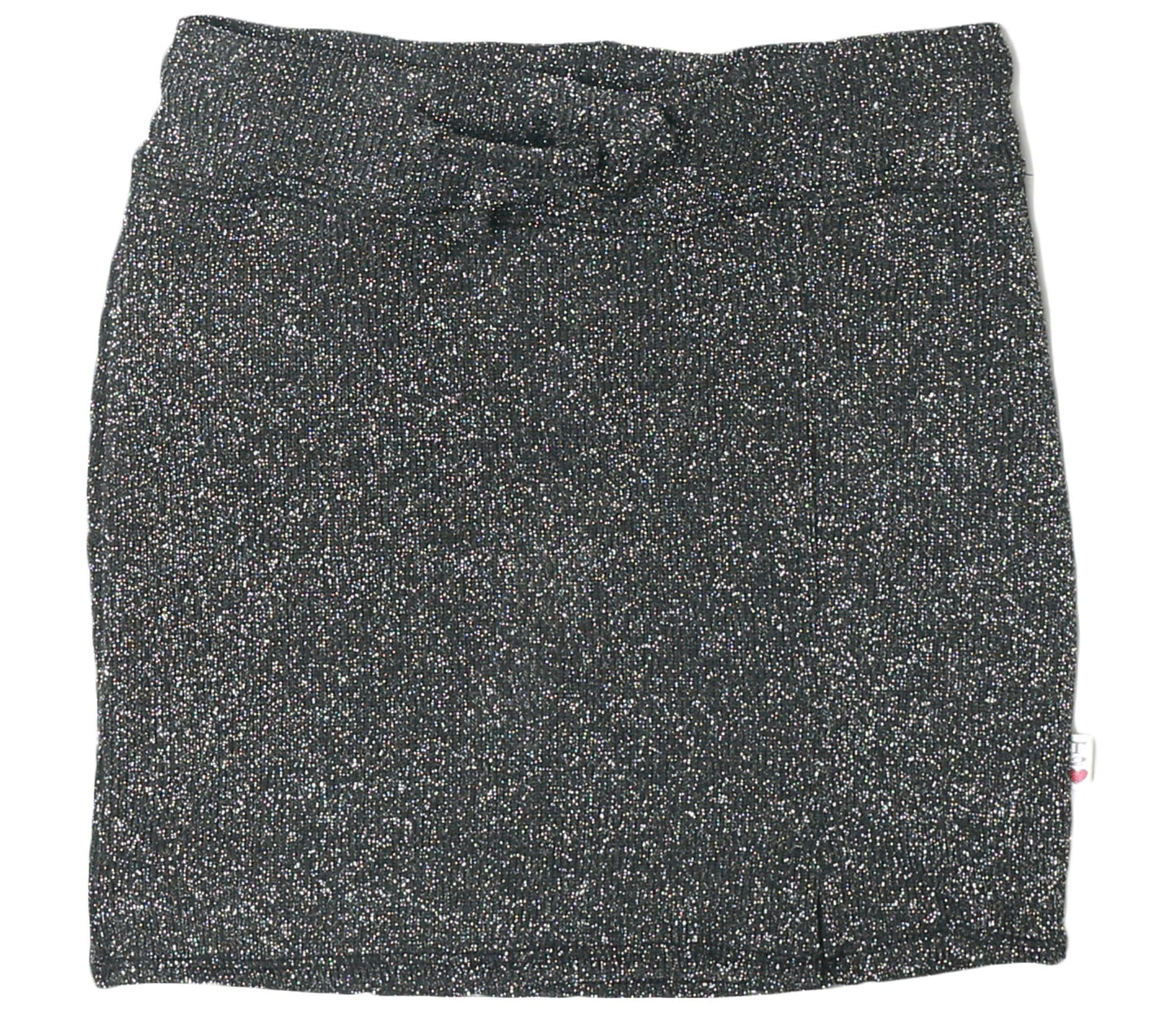Mini Skirt with Side Slit (Metallic-Knit)