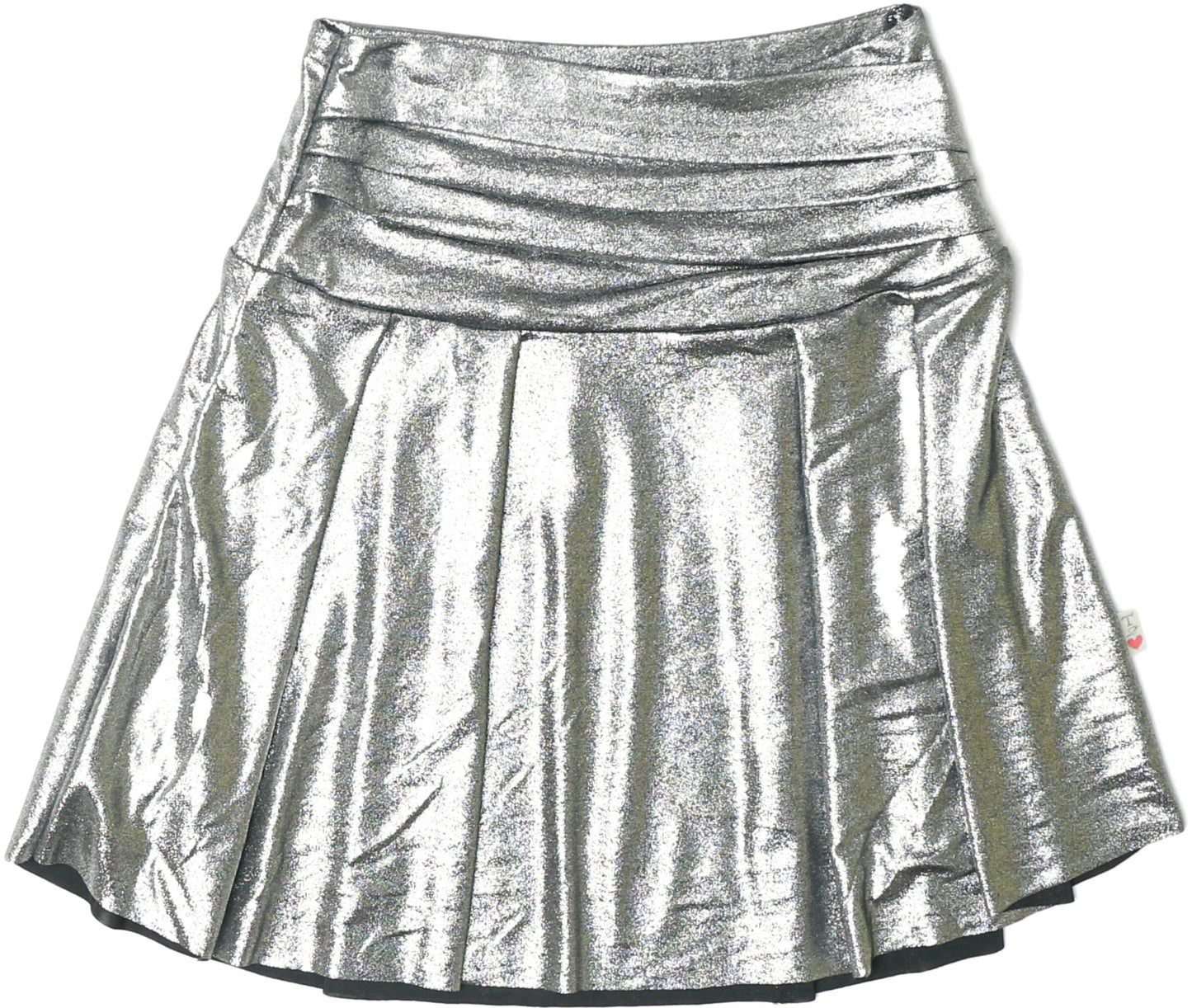Metallic Layered-Waist Skirt