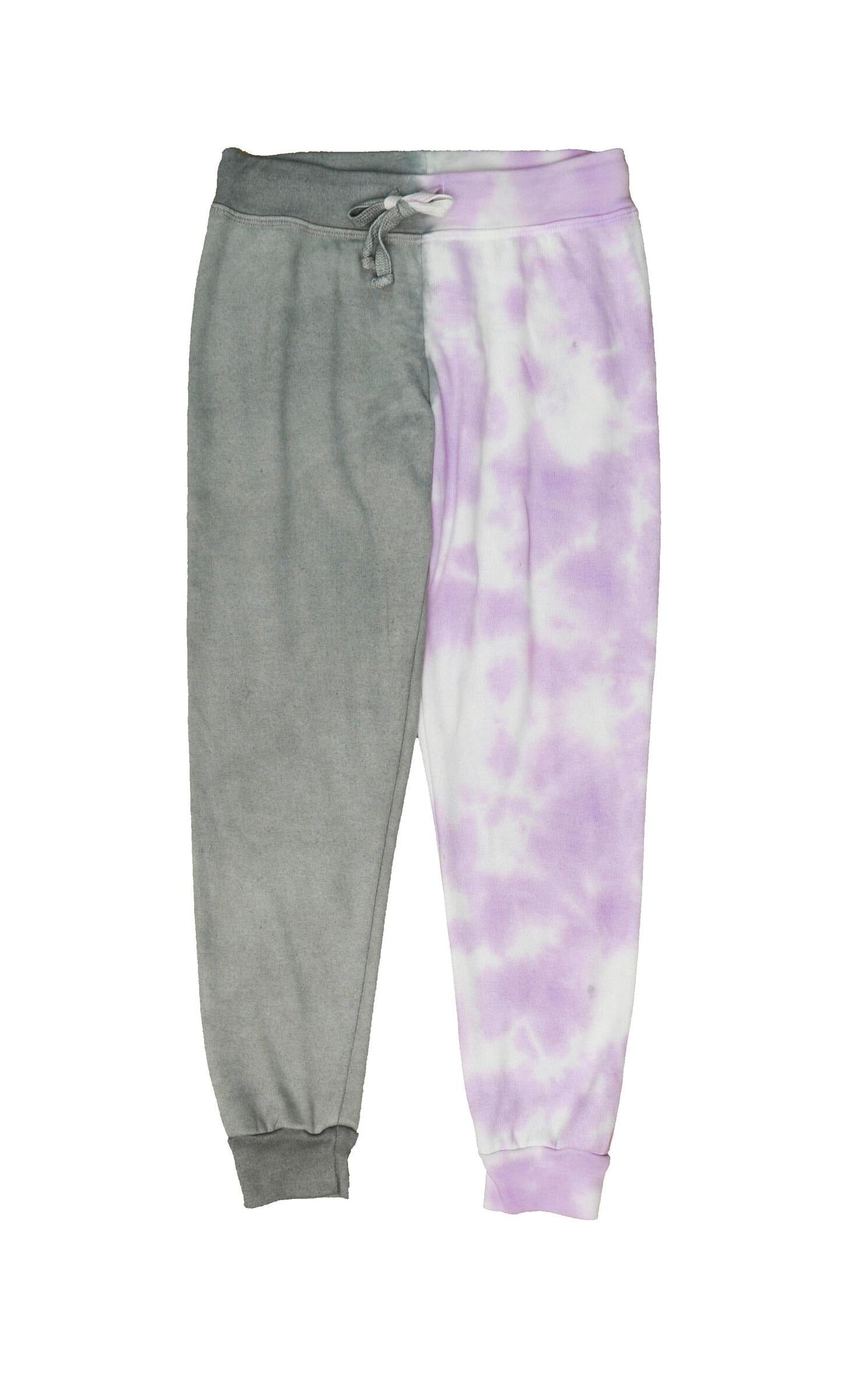 Cuffed Sweatpants (Grey-Lilac Split Tie-Dye)