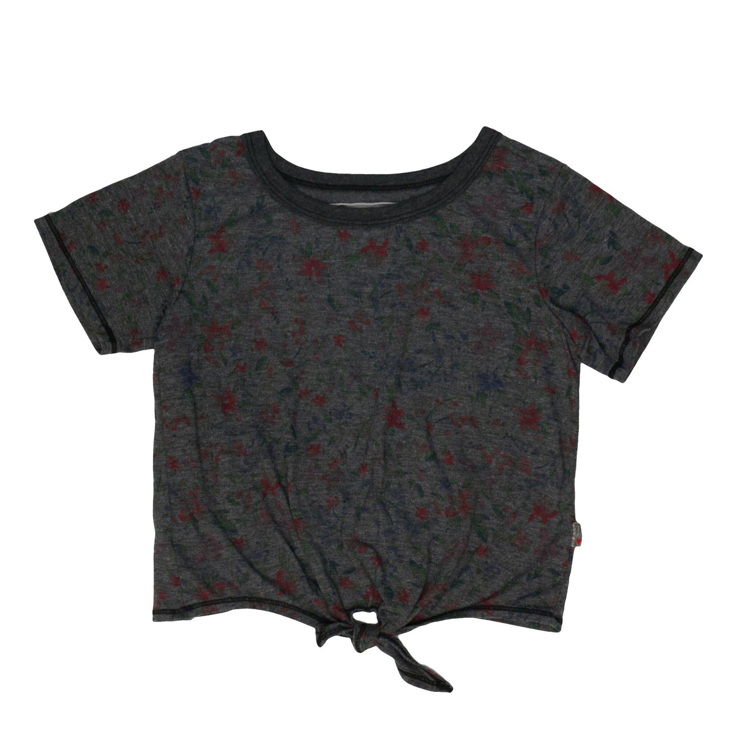 Tie-Front Tee (Floral Pattern)