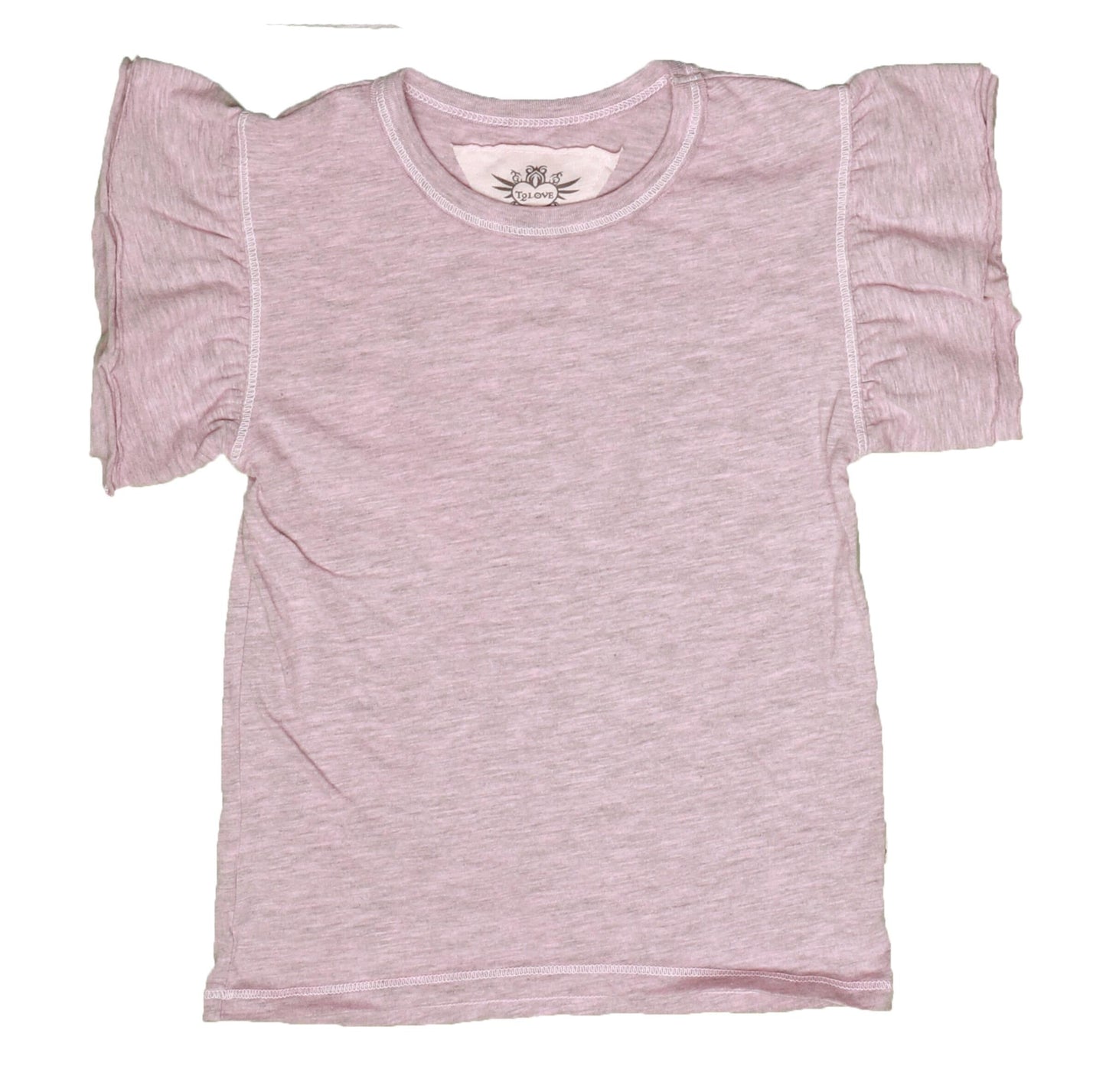 Heather Double Ruffle-Sleeve Tee