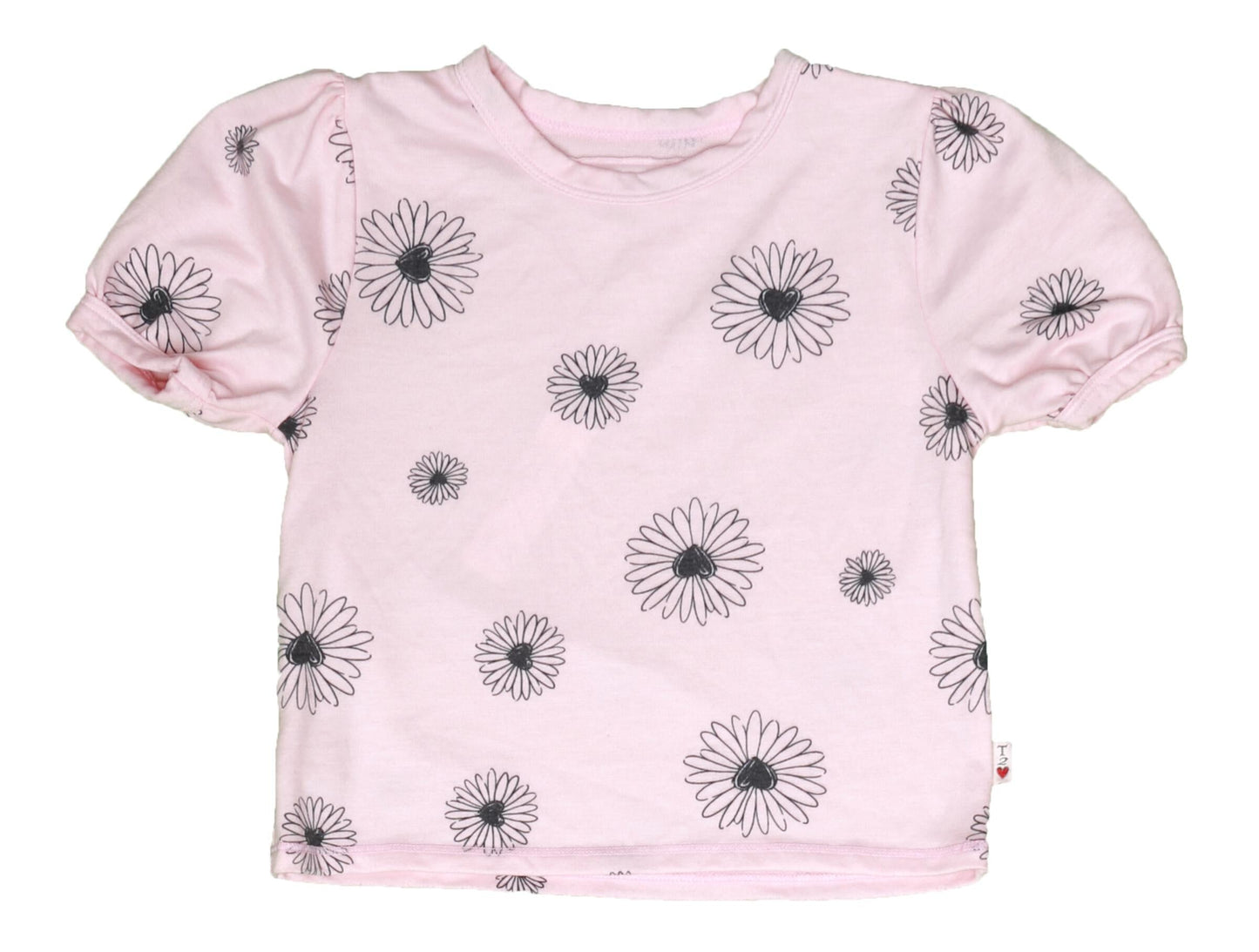 Puff-Sleeve Tee (Daisy Pattern)