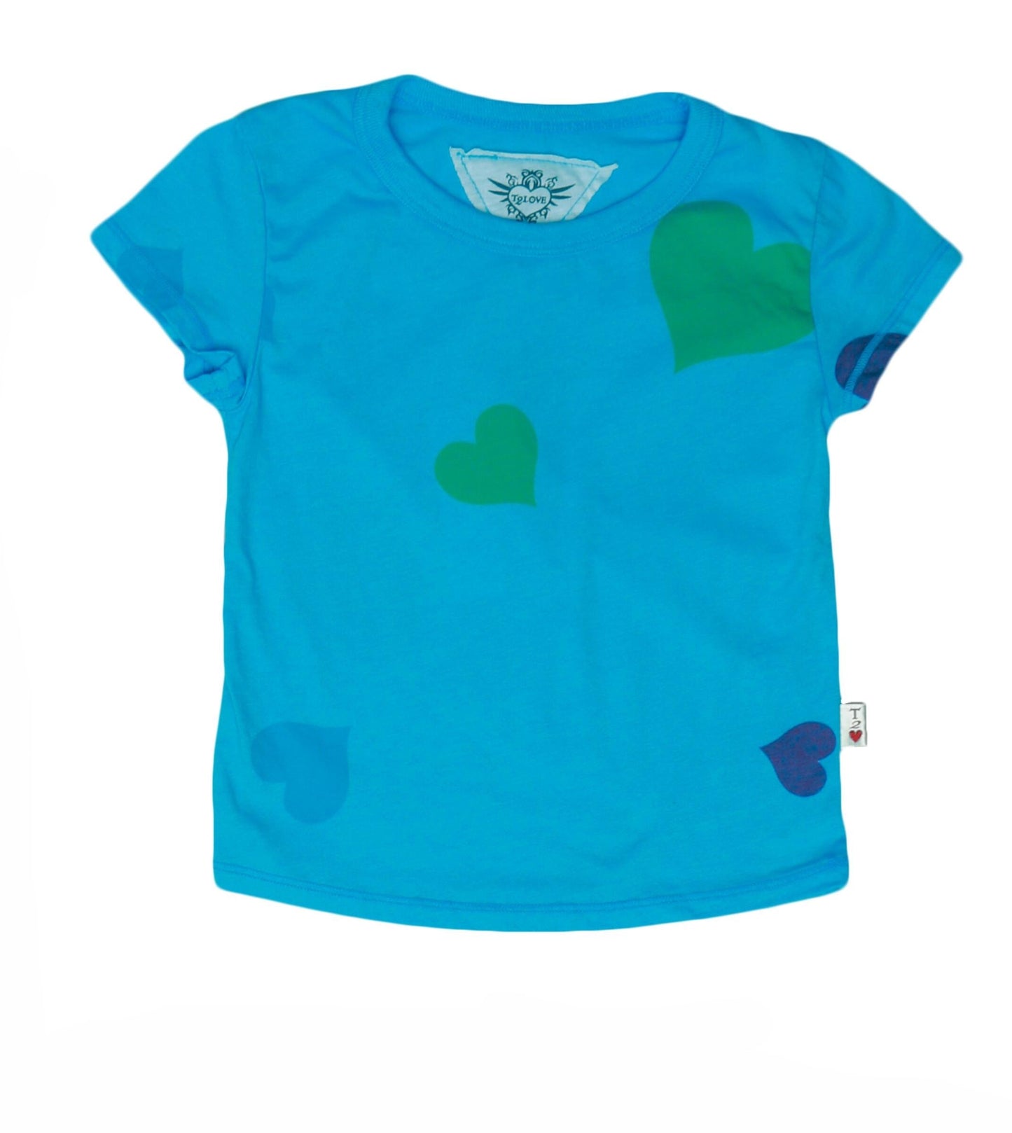 Signature Cap Sleeve Tee (Colored-Hearts Pattern)