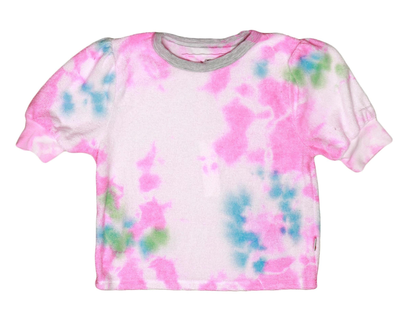 Puff-Sleeve Top (Tri-Color Tie-Dye)