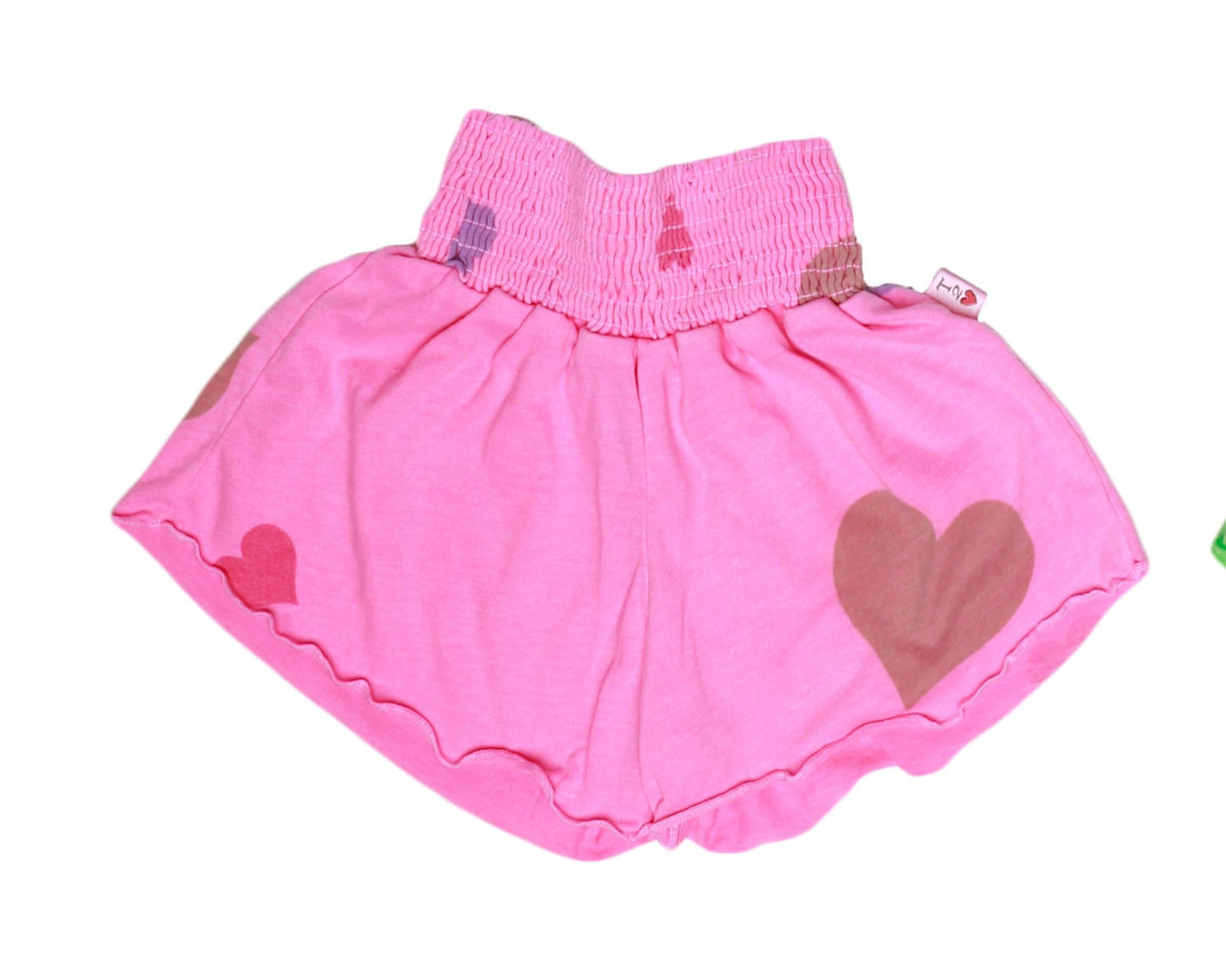 Merrow-Edged Shorts (Colored-Hearts Pattern)