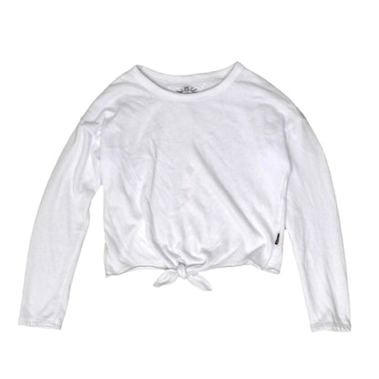 Heather Raw-Edged Tie-Front Shirt