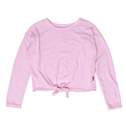 Heather Raw-Edged Tie-Front Shirt
