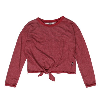 Heather Raw-Edged Tie-Front Shirt