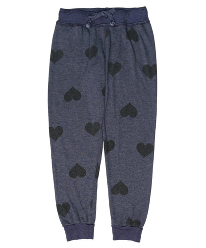 Cuffed Sweatpants (Heart-Print Pattern)