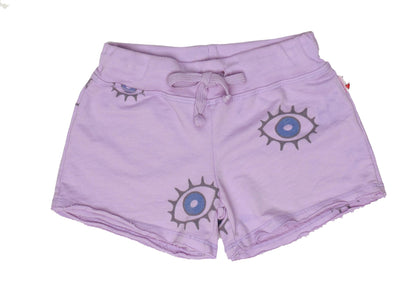 Raw-Edged Shorts with Back Pocket (Evil Eye Pattern)