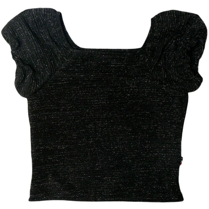 Puff-Sleeve Square-Neck Tee