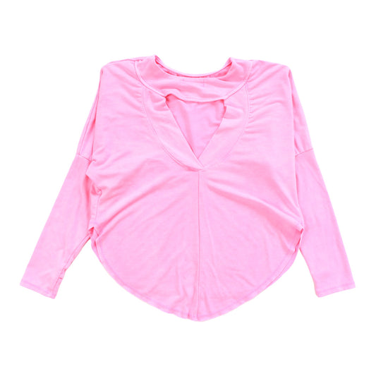 Long-Sleeved Open-Back Top
