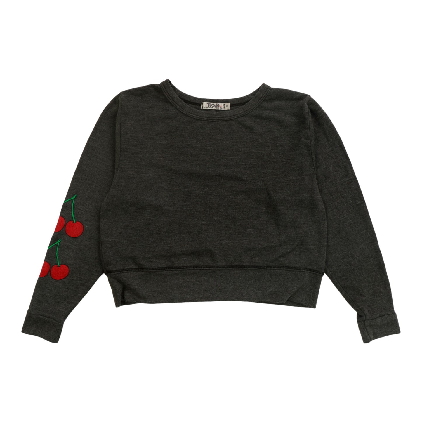Long-Sleeved Boxy Crewneck (Double Cherries Print)