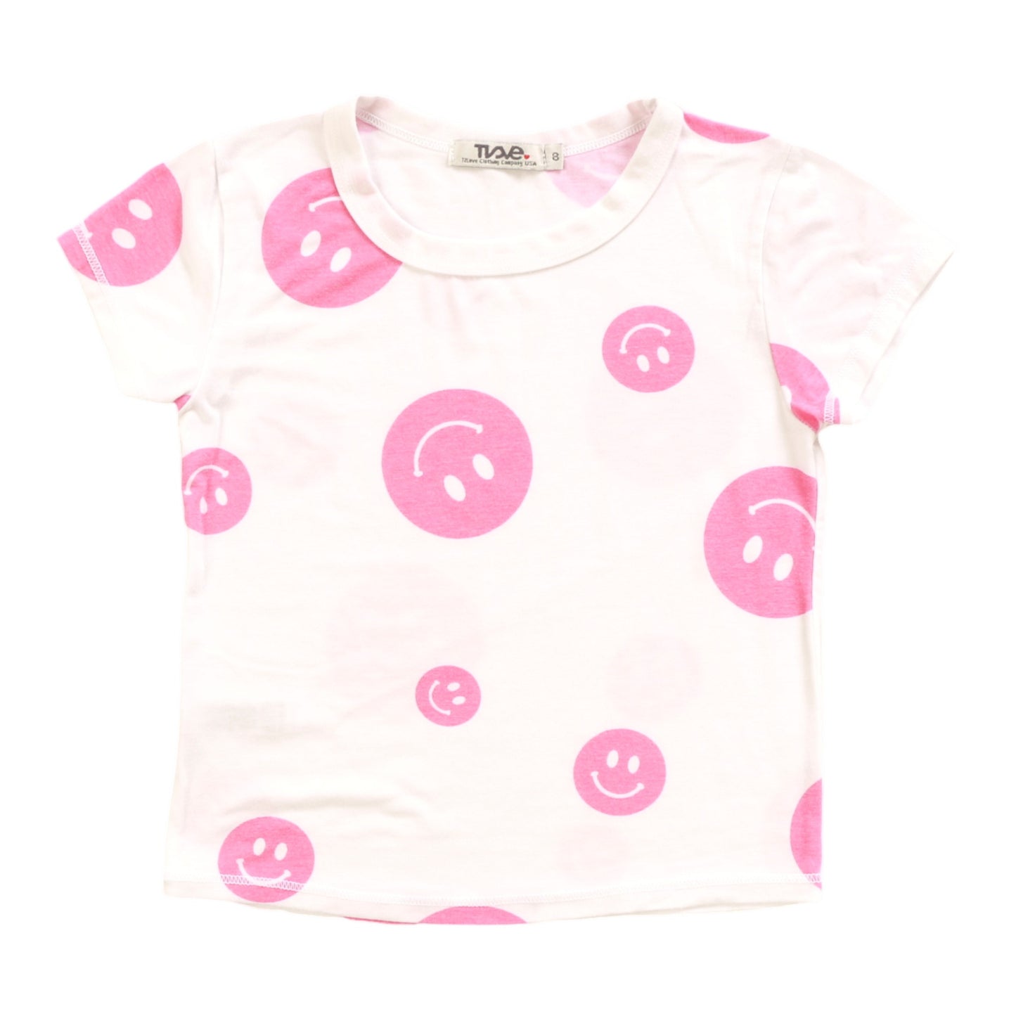 Signature Cap Sleeve Tee (Happy Face Pattern)