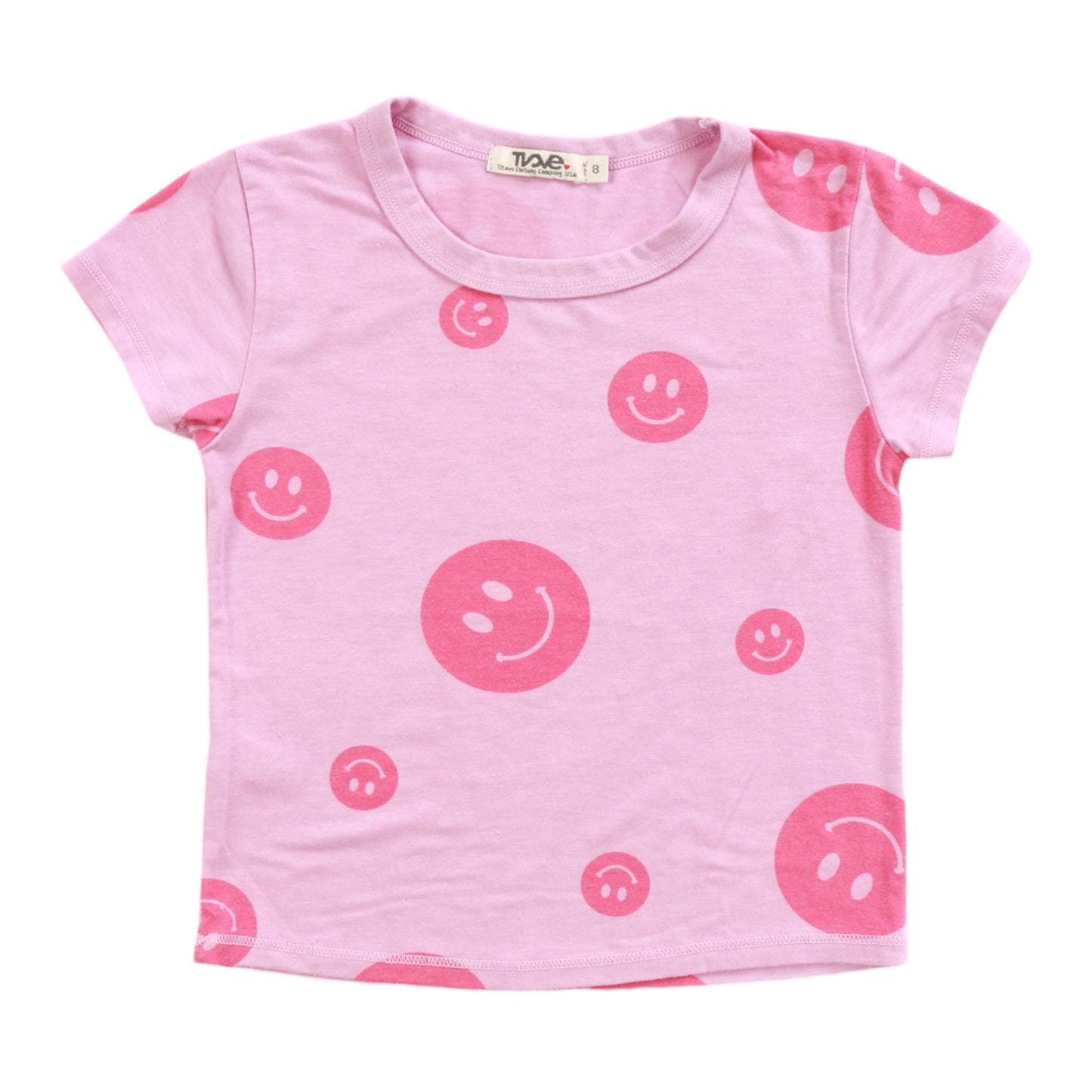 Signature Cap Sleeve Tee (Happy Face Pattern)