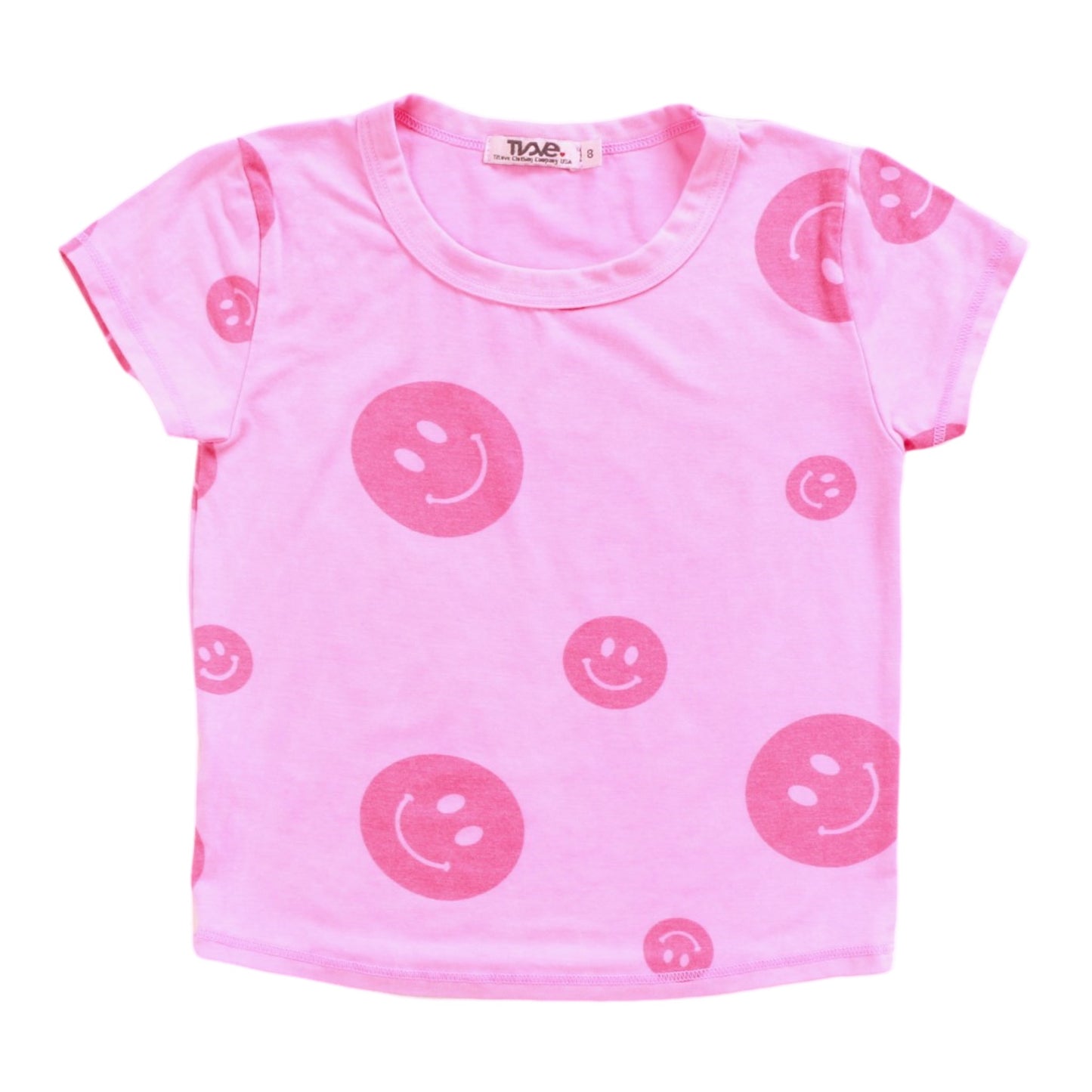 Signature Cap Sleeve Tee (Happy Face Pattern)