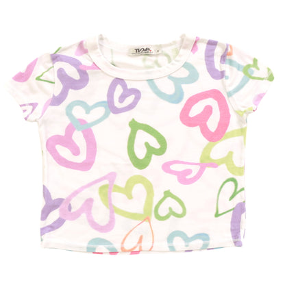 Boxy Top (Mixed Hearts Pattern)