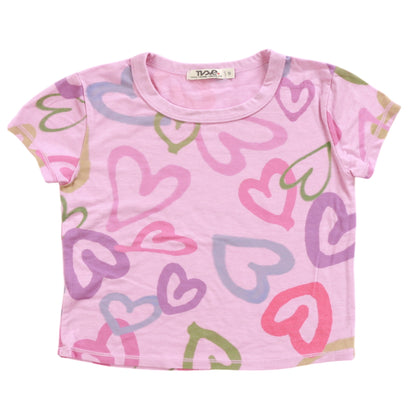 Boxy Top (Mixed Hearts Pattern)