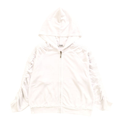 Gather-Sleeve Hooded Jacket