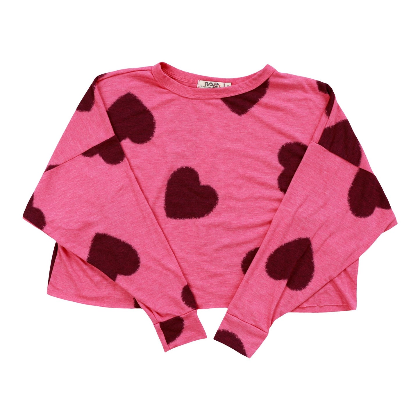 Heather Dolman Top (Black Fuzzy Heart Pattern)