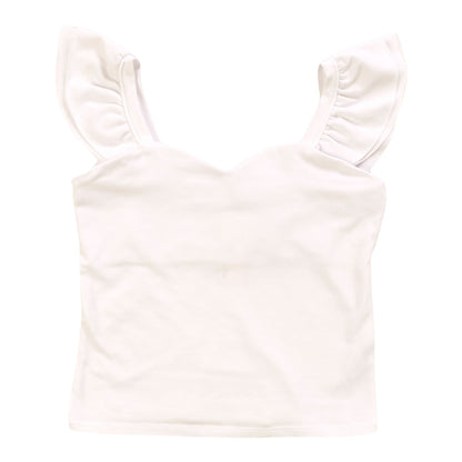 Heather Sweetheart Ruffle-Strap Tank