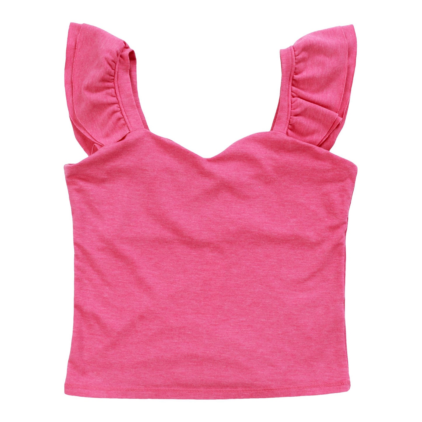 Heather Sweetheart Ruffle-Strap Tank