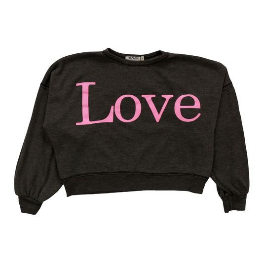 Heather Balloon-Sleeve Pullover ("Love")