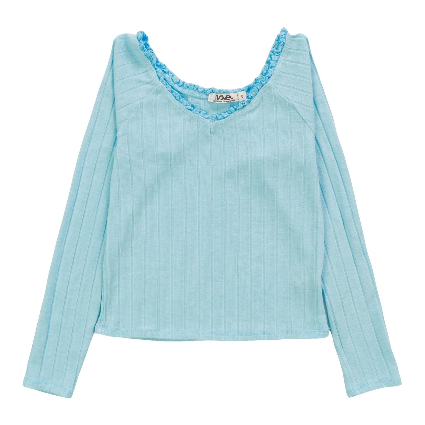 Ribbed Lace V-Neck Shirt