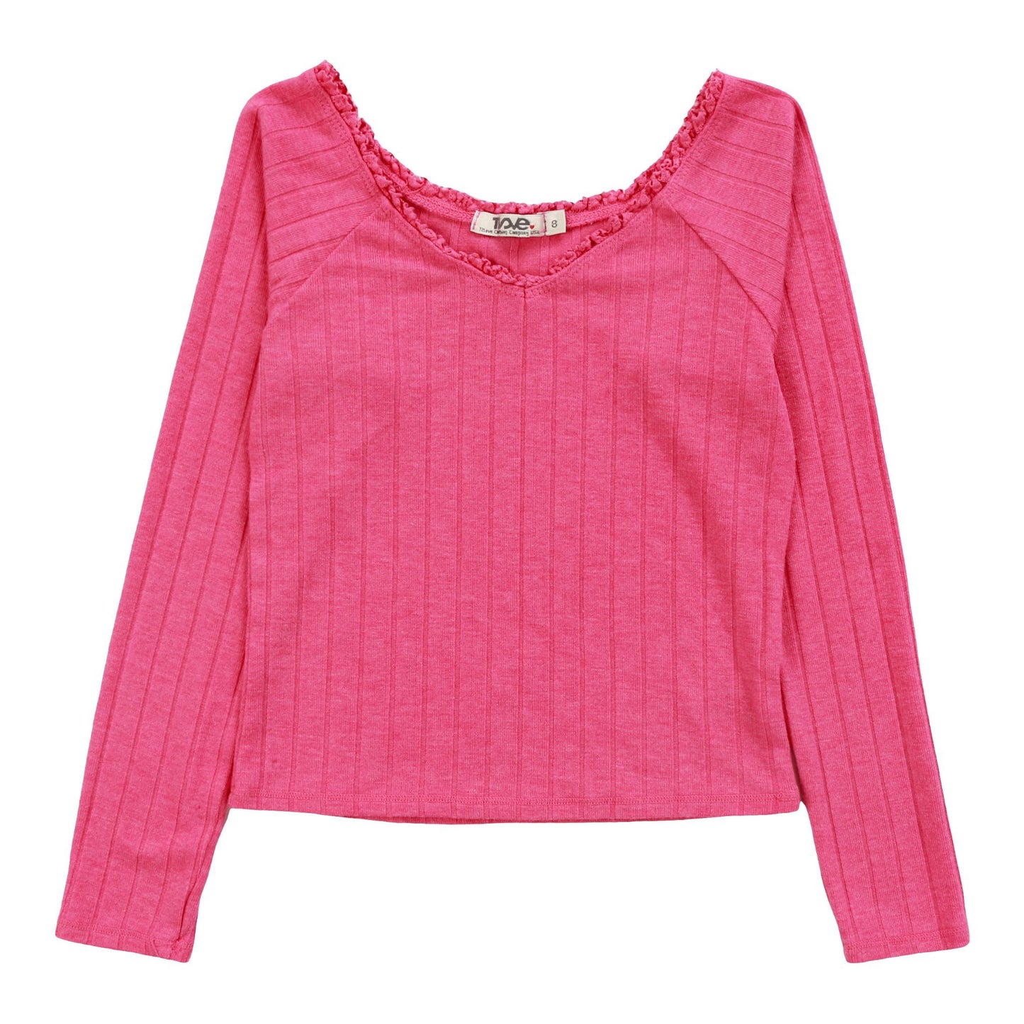 Ribbed Lace V-Neck Shirt